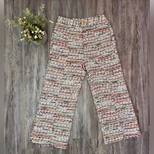 Walter Baker Womens Tweed Cropped Multicolor Wide Leg High Waisted Pants Size 2
